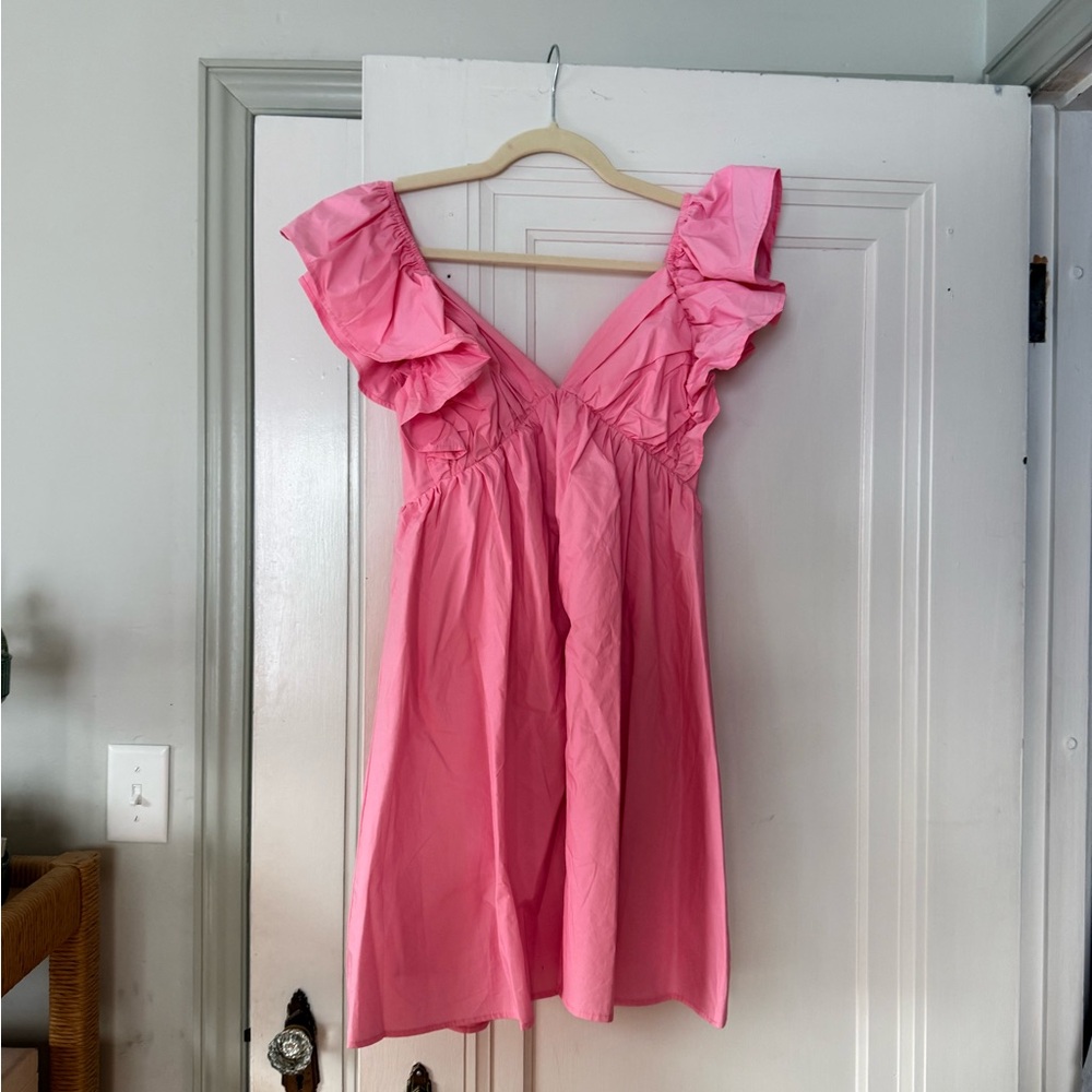 Pink Ruffled Mini Dress - Picture 3 of 3